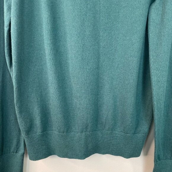 Banana Republic Sweater Medium Green Cotton Cashmere Blend 1/4-Zip Pullover Mens - Picture 6 of 11
